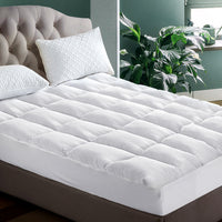 Giselle Bedding Pillowtop Mattress Topper 5cm Thick Pad for Back Pain Relief Washable Underlay Protector 1000GSM Microfibre Filling 45cm Deep Pocket Double