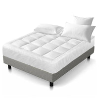 Giselle Bedding Pillowtop Mattress Topper 5cm Thick Pad for Back Pain Relief Washable Underlay Protector 1000GSM Microfibre Filling 45cm Deep Pocket Double