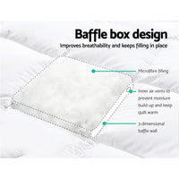 Giselle Bedding Pillowtop Mattress Topper 5cm Thick Pad for Back Pain Relief Washable Underlay Protector 1000GSM Microfibre Filling 45cm Deep Pocket Queen