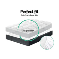 Giselle Bedding Pillowtop Mattress Topper 5cm Thick Pad for Back Pain Relief Washable Underlay Protector 1000GSM Microfibre Filling 45cm Deep Pocket Queen