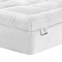 Giselle Bedding Pillowtop Mattress Topper 5cm Thick Pad for Back Pain Relief Washable Underlay Protector 1000GSM Microfibre Filling 45cm Deep Pocket Queen