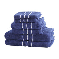 6 Pack Bath Towels Set Cotton Towel Navy