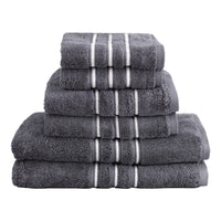 6 Pack Bath Towels Set Cotton Towel Grey