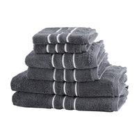 6 Pack Bath Towels Set Cotton Towel Grey