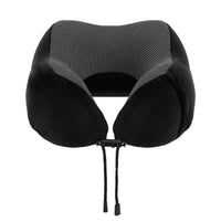 Wanderlite Travel Pillow for Airplanes Memory Foam Neck Pillows for Traveling, Soft & Washable Cover with Storage Bag, Portable Plane Accessories for Airplanes Offices Cars, Black