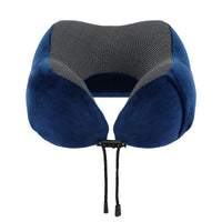 Wanderlite Travel Pillow for Airplanes Memory Foam Neck Pillows for Traveling, Soft & Washable Cover with Storage Bag, Portable Plane Accessories for Airplanes Offices Cars, Blue