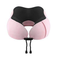 Wanderlite Travel Pillow for Airplanes Memory Foam Neck Pillows for Traveling, Soft & Washable Cover with Storage Bag, Portable Plane Accessories for Airplanes Offices Cars, Pink