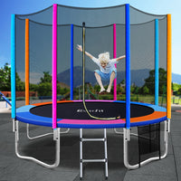 10FT Trampoline for Kids w/ Ladder Enclosure Safety Net Pad Gift Round