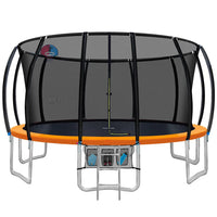 Everfit 16FT Trampoline for Kids w/ Ladder Enclosure Safety Net Rebounder Orange