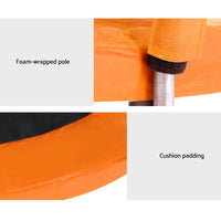 6FT Trampoline for Kids w/ Ladder Trampoline Enclosure Safety Net Rebounder Orange