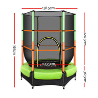 4.5FT Trampoline for Kids Trampoline w/ Enclosure Safety Net Rebounder Gift Green