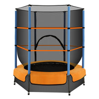 4.5FT Trampoline for Kids Trampoline w/ Enclosure Safety Net Rebounder Gift Orange