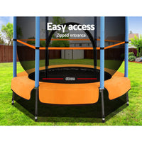 4.5FT Trampoline for Kids Trampoline w/ Enclosure Safety Net Rebounder Gift Orange