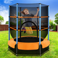 4.5FT Trampoline for Kids Trampoline w/ Enclosure Safety Net Rebounder Gift Orange