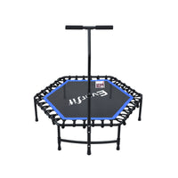 Everfit 48inch Hexagon Fitness Trampoline Rebounder Adjustable Handrail Blue