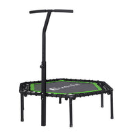 48inch Hexagon Fitness Trampoline Rebounder Adjustable Handrail Green