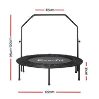 48inch Round Fitness Trampoline Rebounder Adjustable Handrail Blue