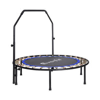 48inch Round Fitness Trampoline Rebounder Adjustable Handrail Blue