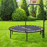 48inch Round Fitness Trampoline Rebounder Adjustable Handrail Blue