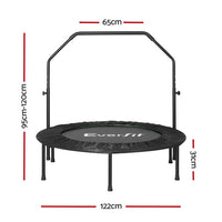 48inch Round Trampoline Kids Exercise Fitness Adjustable Handrail Green