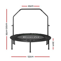 48inch Round Fitness Trampoline Rebounder Adjustable Handrail Green