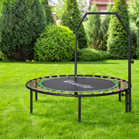 48inch Round Fitness Trampoline Rebounder Adjustable Handrail Green