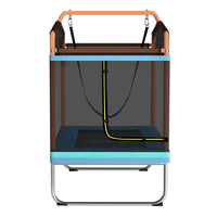 6FT Trampoline Kids Rectangle Trampoline w/ Swing Enclosure Safety Net Orange