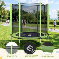 Everfit 6FT Kids Trampoline Round Rebounder with Enclosure Net Green