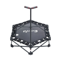 Everfit Fitness Foldable Trampoline Rebounder Adjustable Handle Indoor Exercise Black