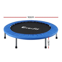 Everfit 40-Inch Fitness Trampoline Rebounder Mini Round Trampoline Home Workouts