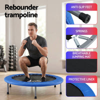 Everfit 40-Inch Fitness Trampoline Rebounder Mini Round Trampoline Home Workouts