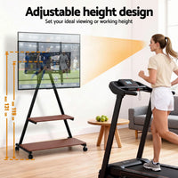 Artiss Mobile TV Stand Rolling Cart Wheels 32-75" Heavy Duty 133kg Mount Bracket