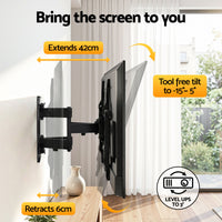 Artiss TV Wall Mount Bracket for 37" - 85" TVs Swivel Tilt Extendable Full Motion