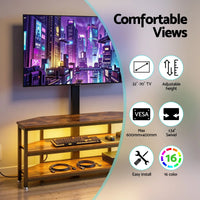 Artiss Corner TV Stand 32-70" w/ Mount LED Lights & Power Outlet Space Saving