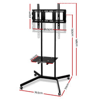 Mobile TV Stand for 32"-65" TVs Mount Bracket Portable Shelf Trolley Cart