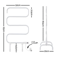 Devanti Heated Towel Rail Freestanding Wall Mounted S-Shape Electric Warmer Rack