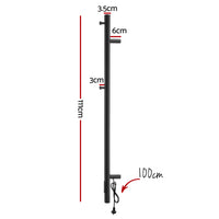 Devanti Heated Towel Rail with Timer Vertical Electric Heater Warmer Rack Black