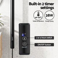 Devanti Heated Towel Rail with Timer Vertical Electric Heater Warmer Rack Black