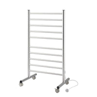 Devanti 10-Bar Freestanding Heated Towel Rail 3-5 Mins Fast Heating Electric Towel Warmer for Bathroom Winter Drying Stainless Steel Plug In 100W