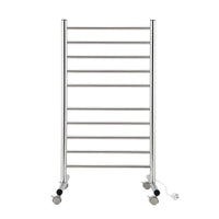 Devanti 10-Bar Freestanding Heated Towel Rail 3-5 Mins Fast Heating Electric Towel Warmer for Bathroom Winter Drying Stainless Steel Plug In 100W