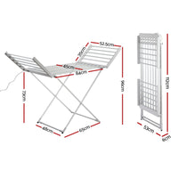Devanti Electric Heated Towel Rail Rack 18 Bars Freestanding Clothes Dry Warmer
