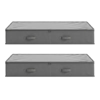 Artiss Under Bed Storage Containers X2 90L Boxes Organiser Clear Top Fabric Grey