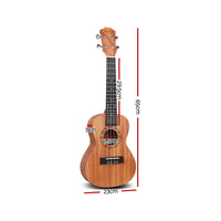 Alpha 26" Ukulele Natural Mahogany Tenor Beginner Gift w/ Carry Bag