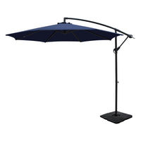 3m Umbrella w/Base Outdoor Cantilever Beach Garden Patio Parasol Navy