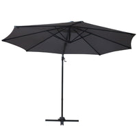 3m Outdoor Umbrella Cantilever 360 Degree Tilt Beach Roma Charcoal