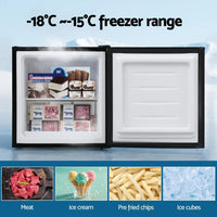 Devanti 31L Small Upright Freezer Vertical Freezer Black