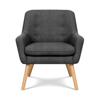 Artiss 2X Armchair Lounge Chair Accent Tub Chair Charcoal ANNE
