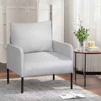 Armchair Accent Chair Pillow Fabric Grey