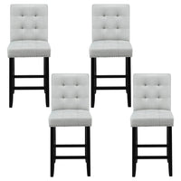 Artiss 4x Bar Stools Kitchen Dining Chairs Counter Fabric Stool Wooden Ada Grey