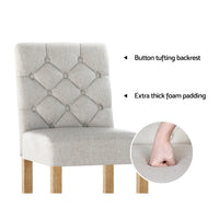 2x Bar Stools Linen Upholstered Chairs